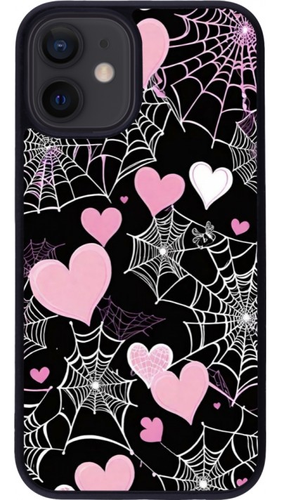 Coque iPhone 12 mini - Silicone rigide noir Halloween 2024 girly