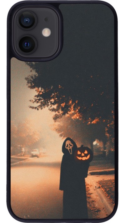 Coque iPhone 12 mini - Silicone rigide noir Halloween 2025 Scream