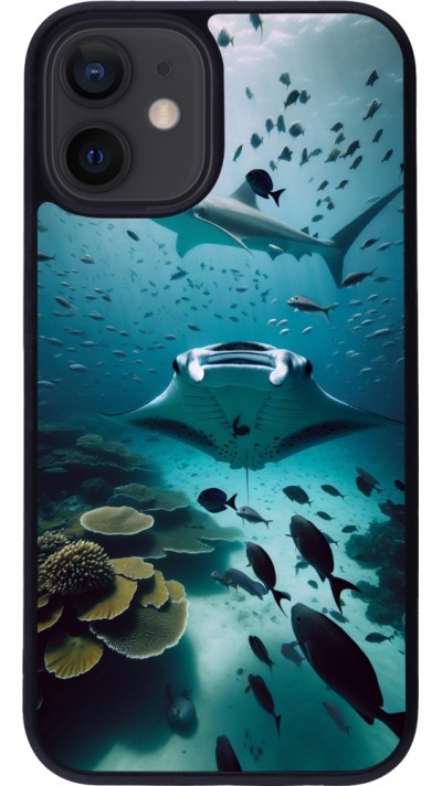 iPhone 12 mini Case Hülle - Silikon schwarz Manta Lagune Reinigung
