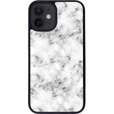 Coque iPhone 12 mini - Silicone rigide noir Marble 01