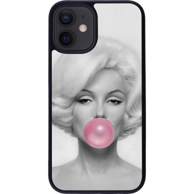 Hülle iPhone 12 mini - Silikon schwarz Marilyn Bubble