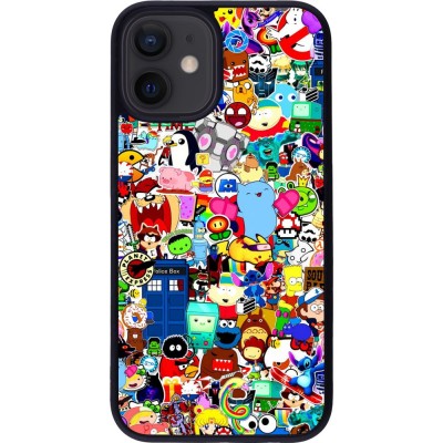 Hülle iPhone 12 mini - Silikon schwarz Mixed cartoons