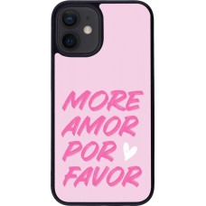 Coque iPhone 12 mini - Silicone rigide noir More amor porfavor