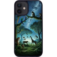 iPhone 12 mini Case Hülle - Silikon schwarz Paradies der exotischen Tiere