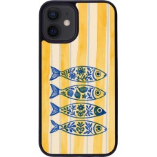Coque iPhone 12 mini - Silicone rigide noir Portuguese fish 2026