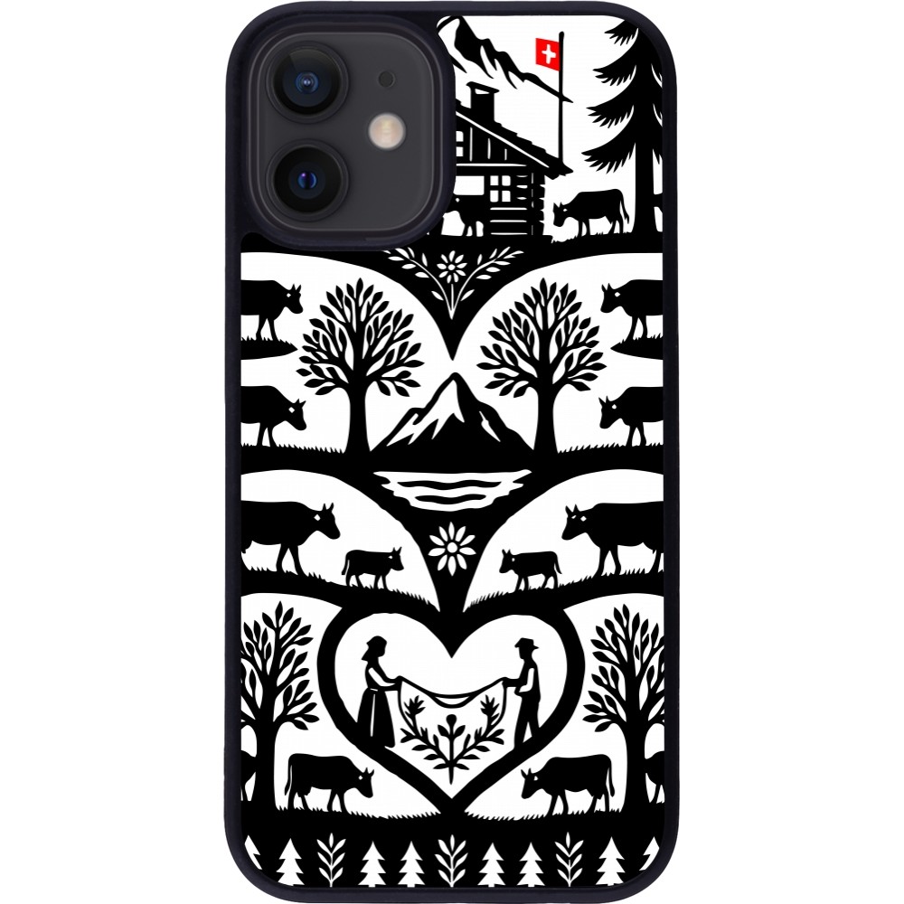 iPhone 12 mini Case Hülle - Silikon schwarz Poya Schweiz 2