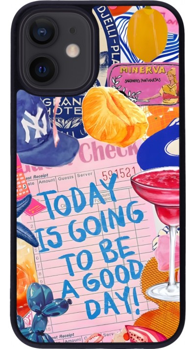 Coque iPhone 12 mini - Silicone rigide noir Preppy Today is Going to be a good day