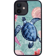 iPhone 12 mini Case Hülle - Silikon schwarz Preppy Turtle