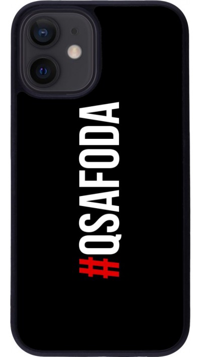 Coque iPhone 12 mini - Silicone rigide noir Qsafoda 1