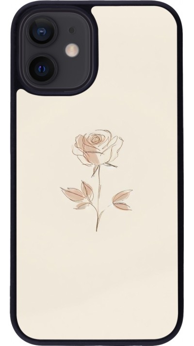 iPhone 12 mini Case Hülle - Silikon schwarz Rosa Sand Minimalistisch
