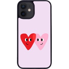Coque iPhone 12 mini - Silicone rigide noir Saint Valentines Day 26 Heart