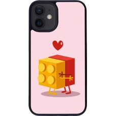 Coque iPhone 12 mini - Silicone rigide noir Saint Valentines Day 26 Puzzle