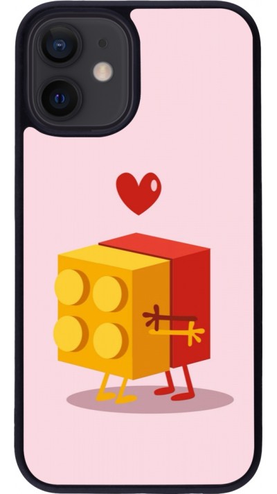 Coque iPhone 12 mini - Silicone rigide noir Saint Valentines Day 26 Puzzle
