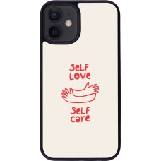 Coque iPhone 12 mini - Silicone rigide noir Saint Valentines Day 26 Self love self care
