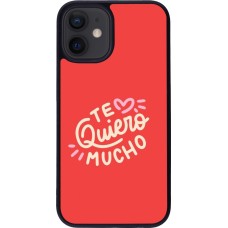 Coque iPhone 12 mini - Silicone rigide noir Saint Valentines Day 26 Te quiero mucho