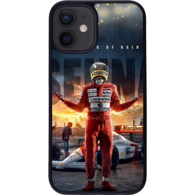 Coque iPhone 12 mini - Silicone rigide noir Senna The King of Rain