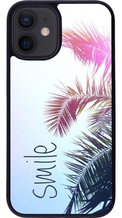 Coque iPhone 12 mini - Silicone rigide noir Smile 05