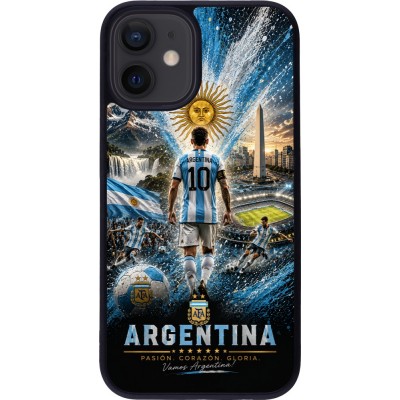 iPhone 12 mini Case Hülle - Silikon schwarz Fussball Argentinien splash 2026