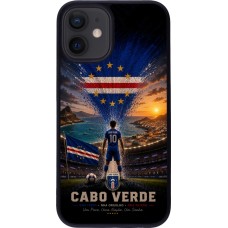Coque iPhone 12 mini - Silicone rigide noir Football Cap-Vert splash 2026