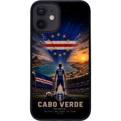 iPhone 12 mini Case Hülle - Silikon schwarz Fussball Kap Verde splash 2026