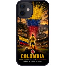 Coque iPhone 12 mini - Silicone rigide noir Football Colombie splash 2026