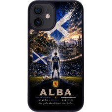 Coque iPhone 12 mini - Silicone rigide noir Football Écosse splash 2026