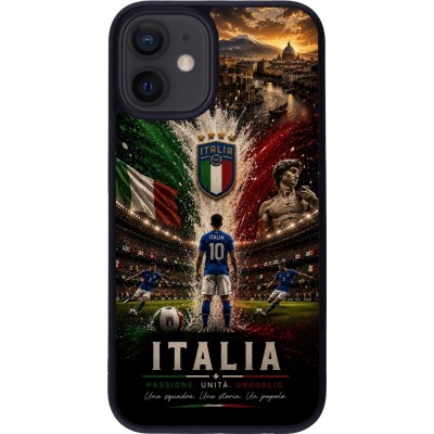 iPhone 12 mini Case Hülle - Silikon schwarz Fussball Italien splash 2026