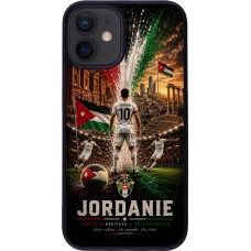 Coque iPhone 12 mini - Silicone rigide noir Football Jordanie splash 2026