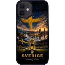 Coque iPhone 12 mini - Silicone rigide noir Football Suède splash 2026