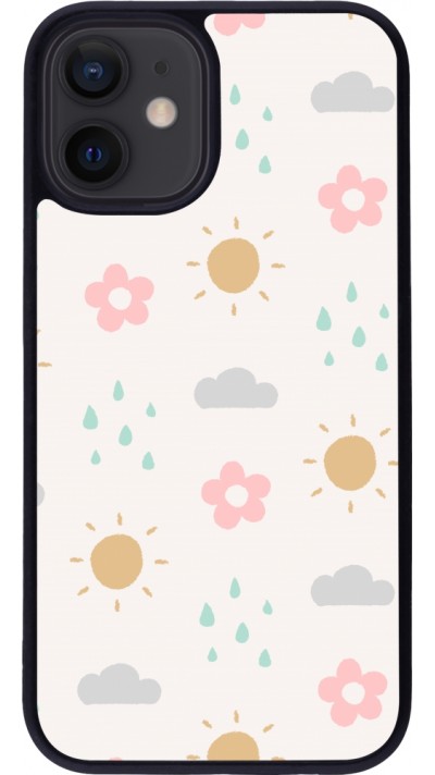 Coque iPhone 12 mini - Silicone rigide noir Spring 23 weather