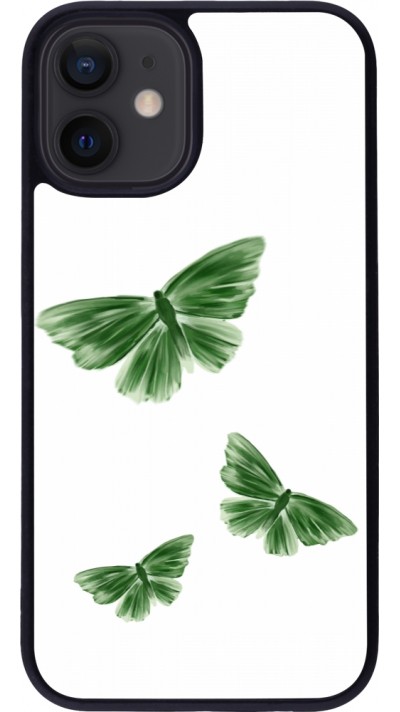 Coque iPhone 12 mini - Silicone rigide noir Butterflies 2026