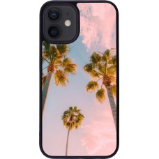 iPhone 12 mini Case Hülle - Silikon schwarz Summer 2025 Palmiers