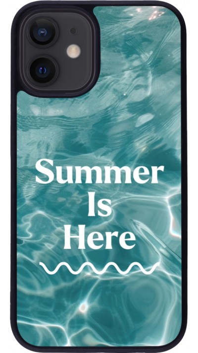 Coque iPhone 12 mini - Silicone rigide noir Summer 2025 Summer is here