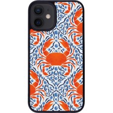 Coque iPhone 12 mini - Silicone rigide noir Crabs and pearls Summer 2026