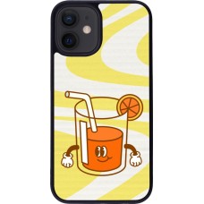 Coque iPhone 12 mini - Silicone rigide noir Summer drink 2026