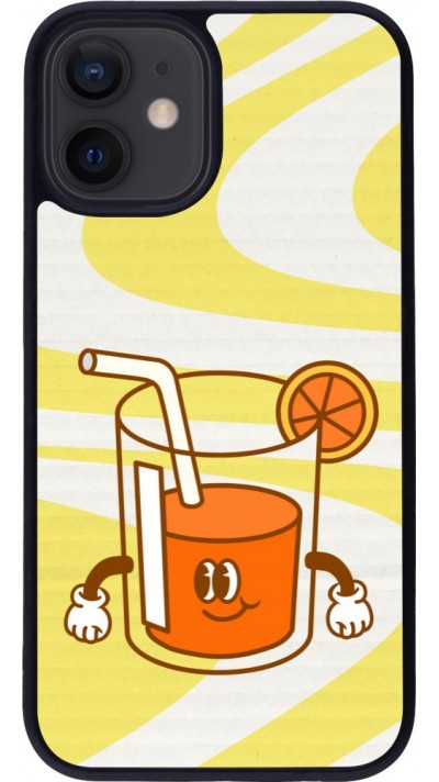 Coque iPhone 12 mini - Silicone rigide noir Summer drink 2026