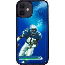 Coque iPhone 12 mini - Silicone rigide noir Super Bowl 26 Seattle 1
