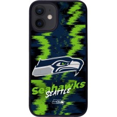 Coque iPhone 12 mini - Silicone rigide noir Super Bowl 26 Seattle 2