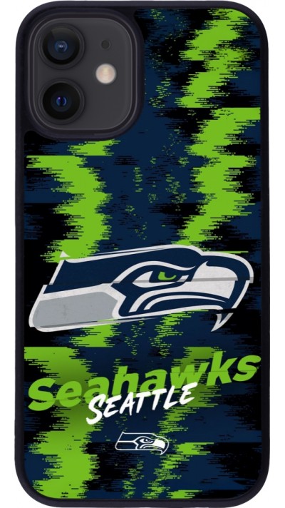 iPhone 12 mini Case Hülle - Silikon schwarz Super Bowl 26 Seattle 2