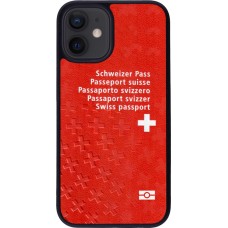 Coque iPhone 12 mini - Silicone rigide noir Swiss Passport