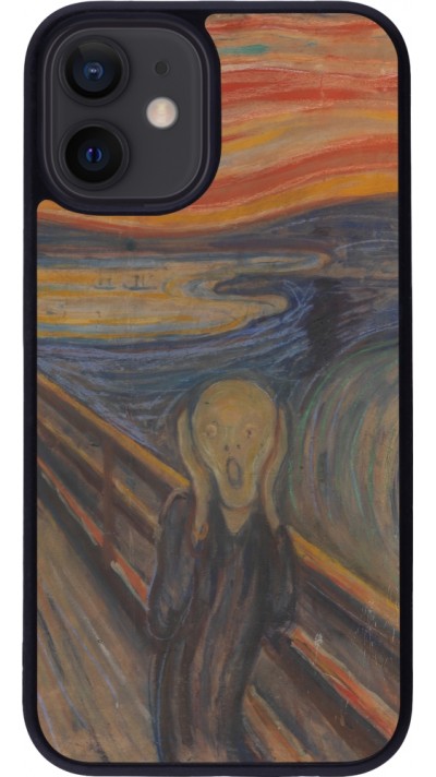 iPhone 12 mini Case Hülle - Silikon schwarz Kunstbild - Der Schrei - Edvard Munch