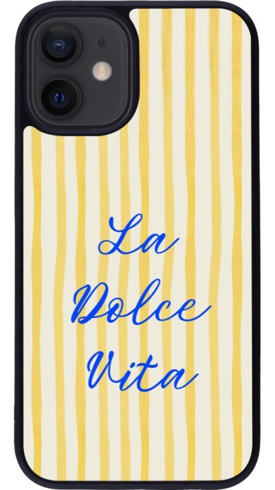 Coque iPhone 12 mini - Silicone rigide noir The good life 2026