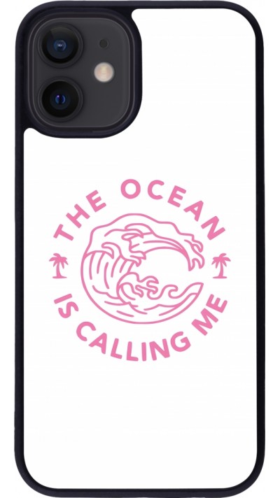 Coque iPhone 12 mini - Silicone rigide noir The Ocean is calling me