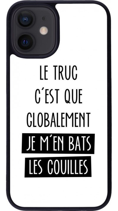 Coque iPhone 12 mini - Silicone rigide noir Le truc globalement bats les couilles
