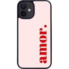 iPhone 12 mini Case Hülle - Silikon schwarz Valentine 2024 amor