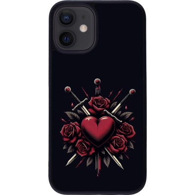 iPhone 12 mini Case Hülle - Silikon schwarz Valentine 2024 gothic love