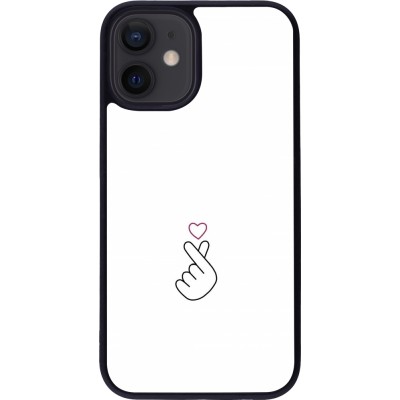 iPhone 12 mini Case Hülle - Silikon schwarz Valentine 2024 heart by Millennials