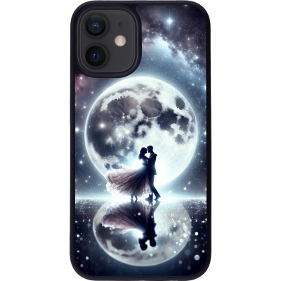 iPhone 12 mini Case Hülle - Silikon schwarz Valentin 2024 Liebe unter dem Mond