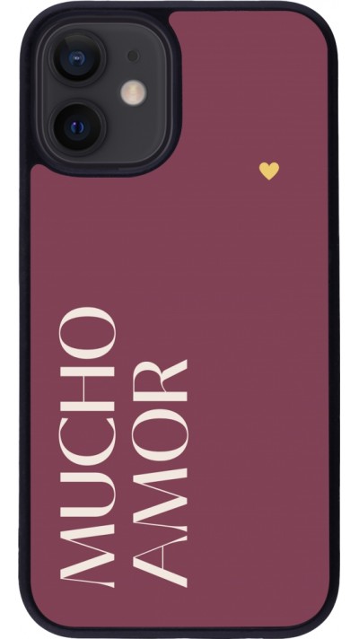 iPhone 12 mini Case Hülle - Silikon schwarz Valentine 2024 mucho amor rosado