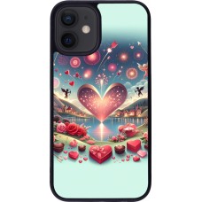 iPhone 12 mini Case Hülle - Silikon schwarz Valentin 2025 Schick